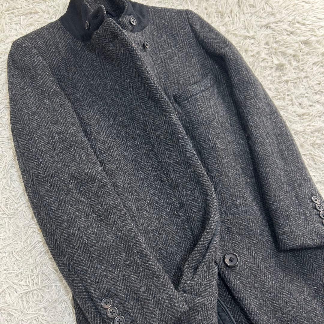 16600✨マーガレットハウエル ヘリンボーン チェスターコート 比翼ボタン