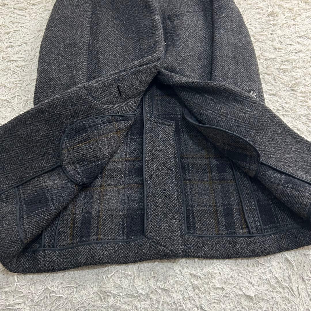 16600✨マーガレットハウエル ヘリンボーン チェスターコート 比翼ボタン