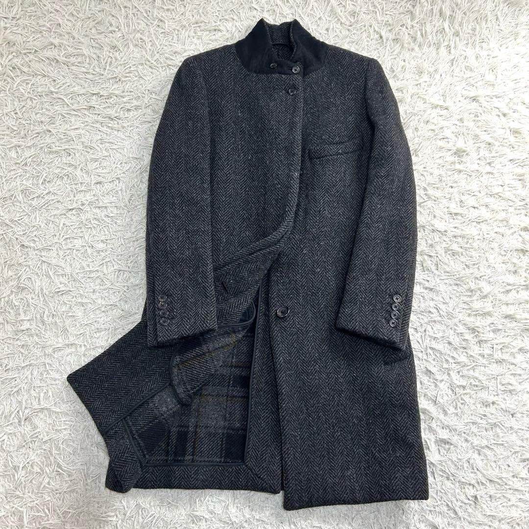 16600✨マーガレットハウエル ヘリンボーン チェスターコート 比翼ボタン