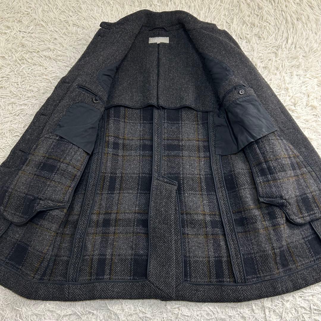 16600✨マーガレットハウエル ヘリンボーン チェスターコート 比翼ボタン