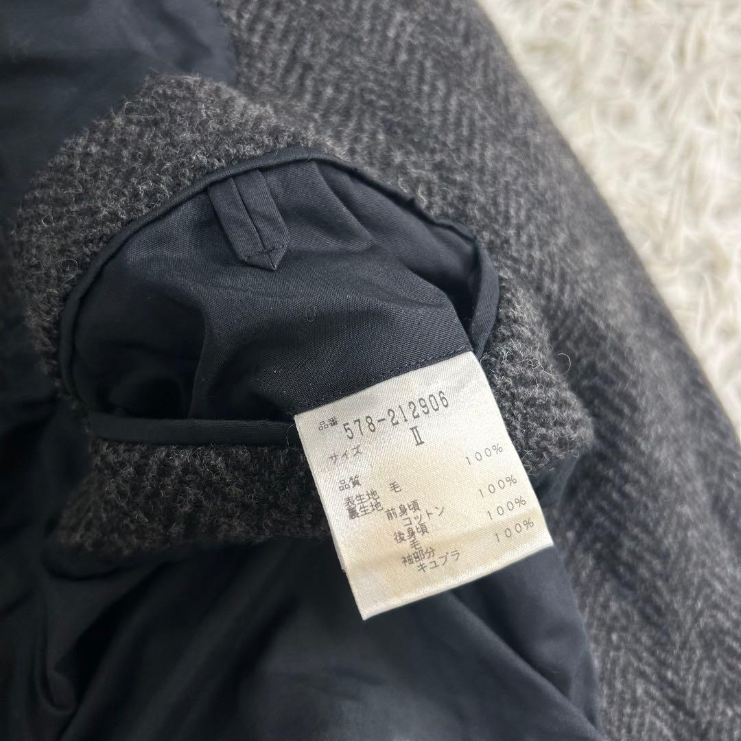 16600✨マーガレットハウエル ヘリンボーン チェスターコート 比翼ボタン