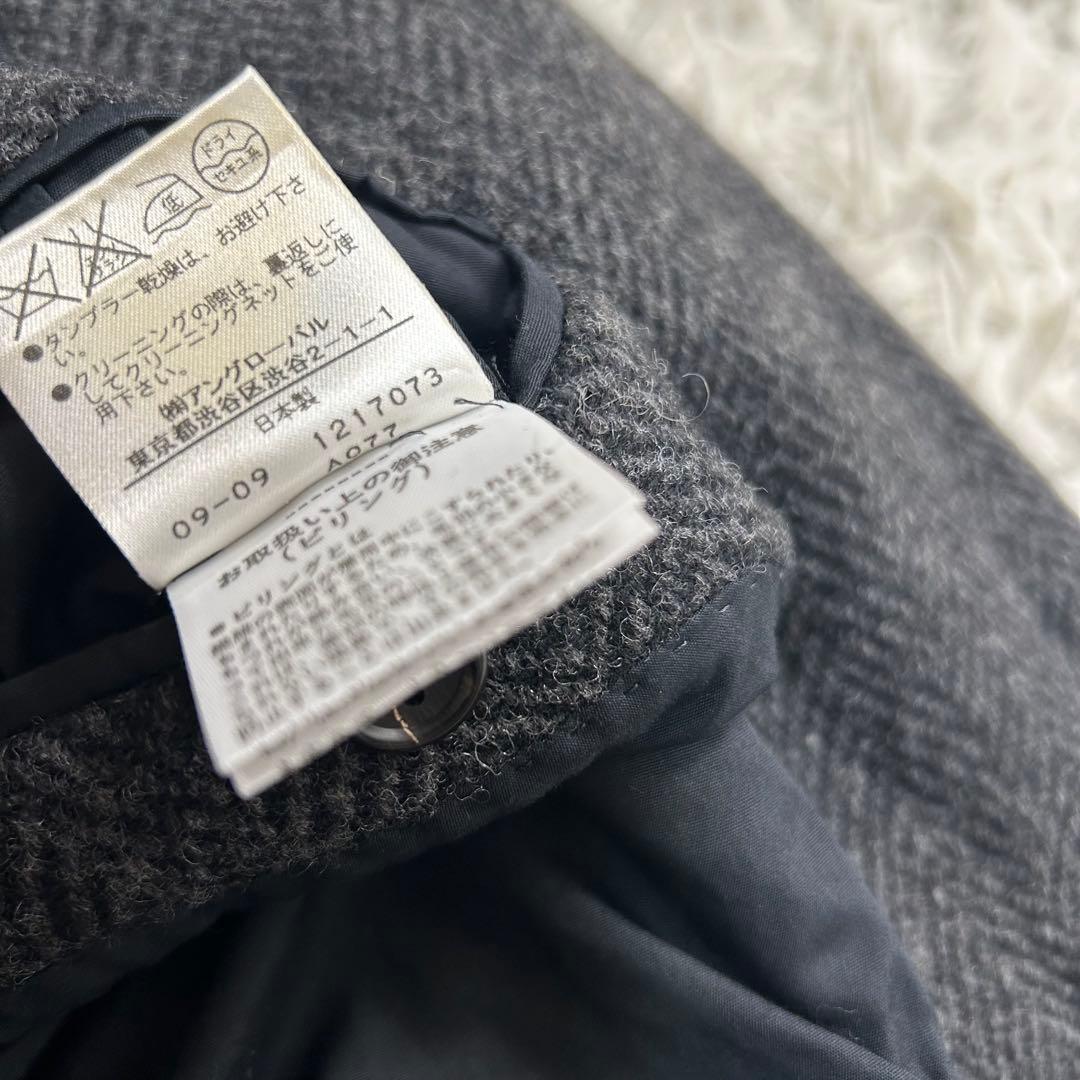 16600✨マーガレットハウエル ヘリンボーン チェスターコート 比翼ボタン