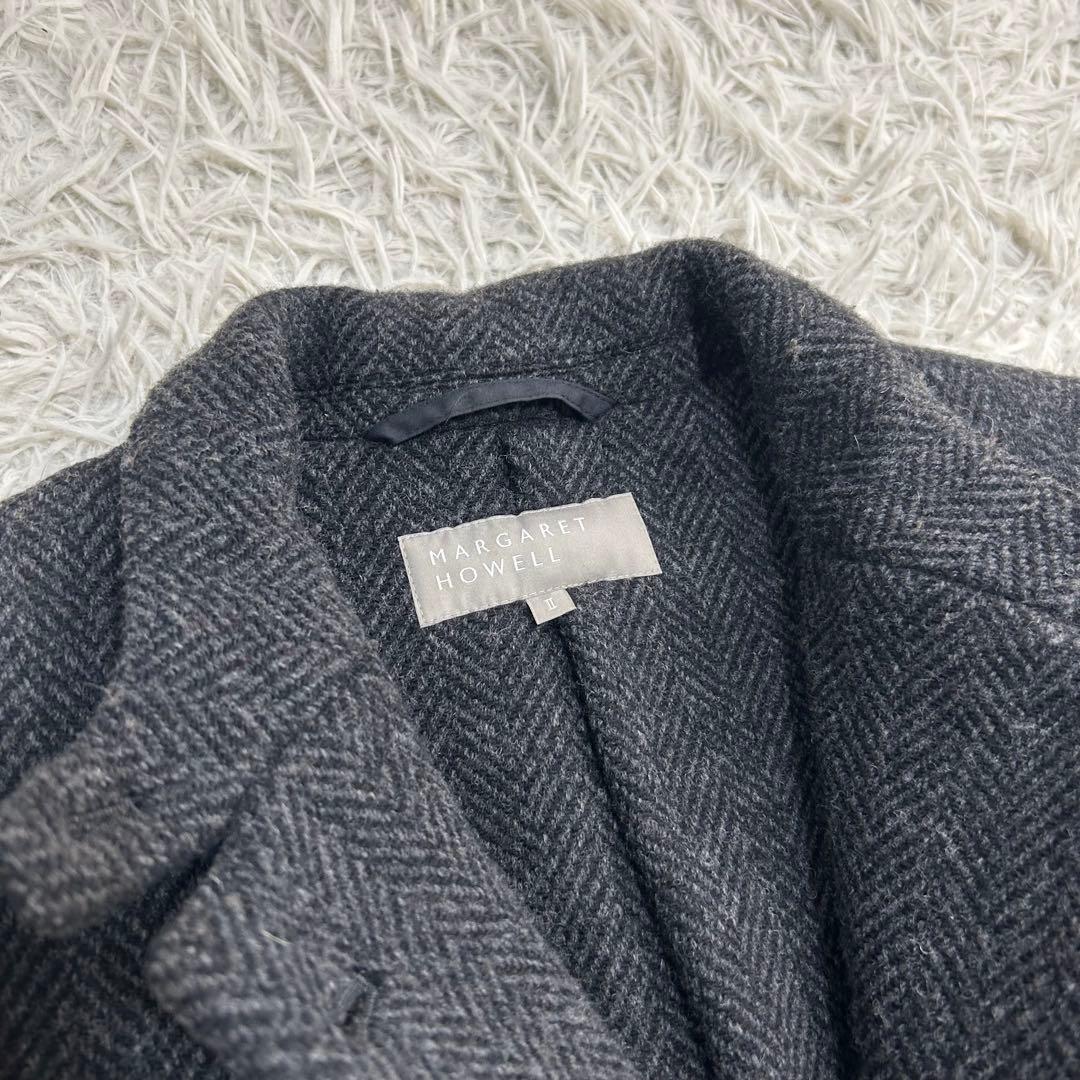 16600✨マーガレットハウエル ヘリンボーン チェスターコート 比翼ボタン