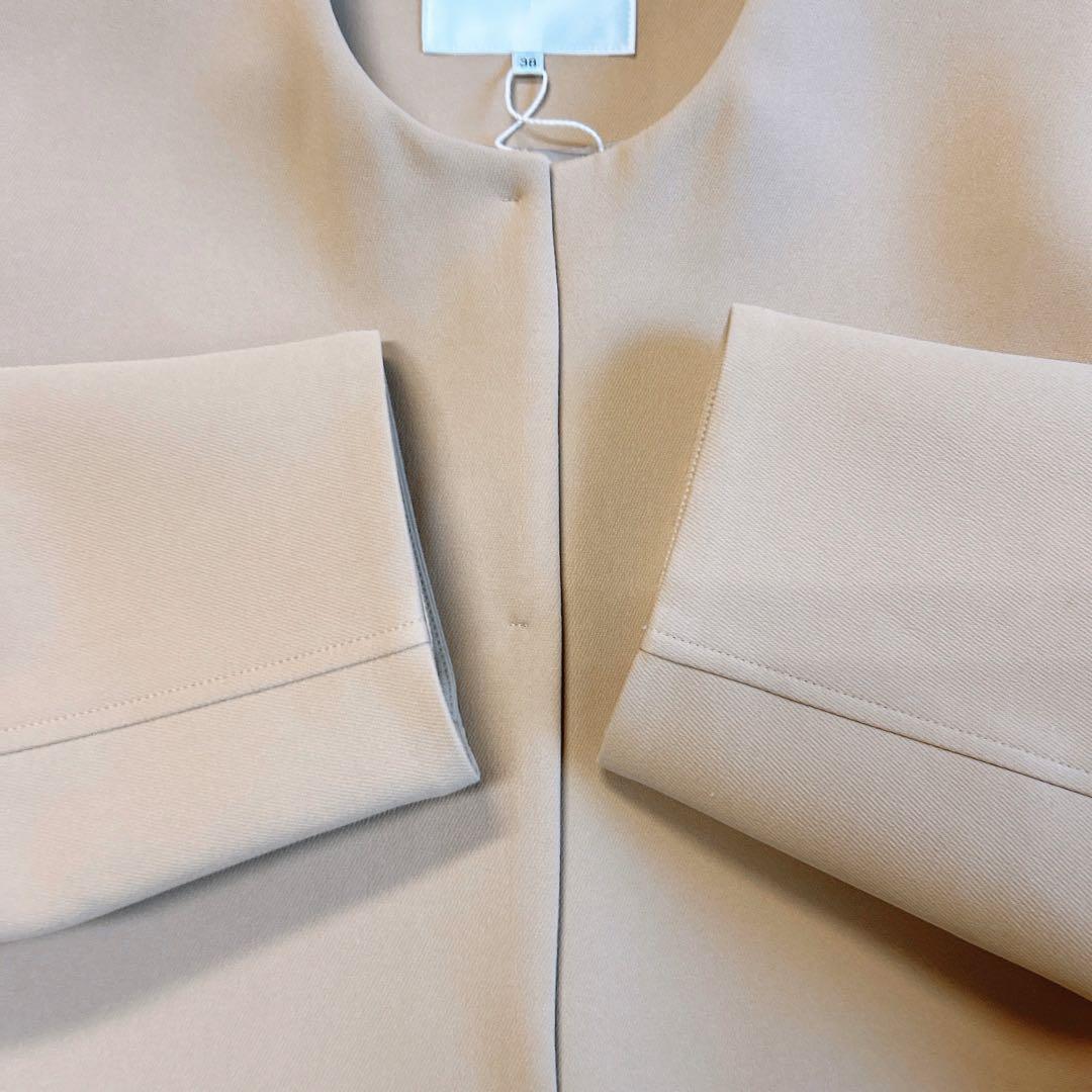 【タグ付き未使用】CADUME ノーカラー ショートコート 38