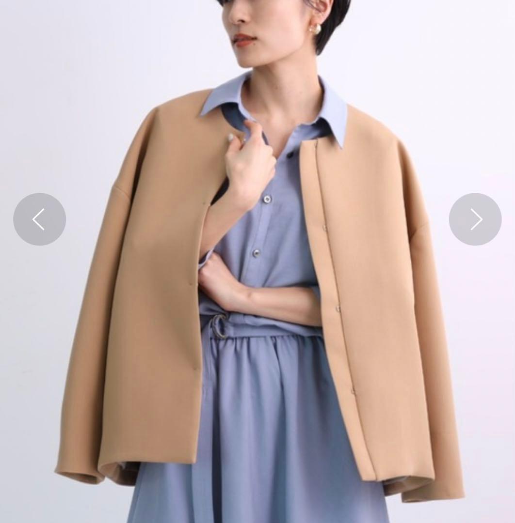 【タグ付き未使用】CADUME ノーカラー ショートコート 38