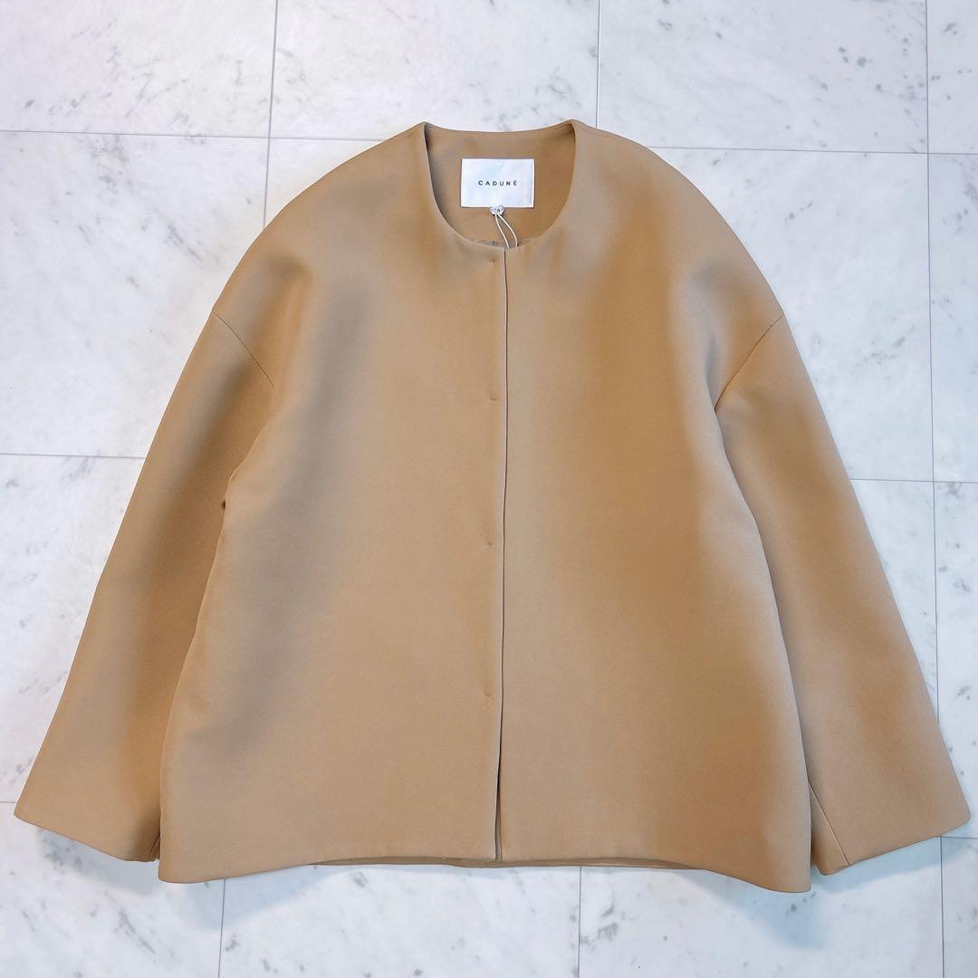【タグ付き未使用】CADUME ノーカラー ショートコート 38