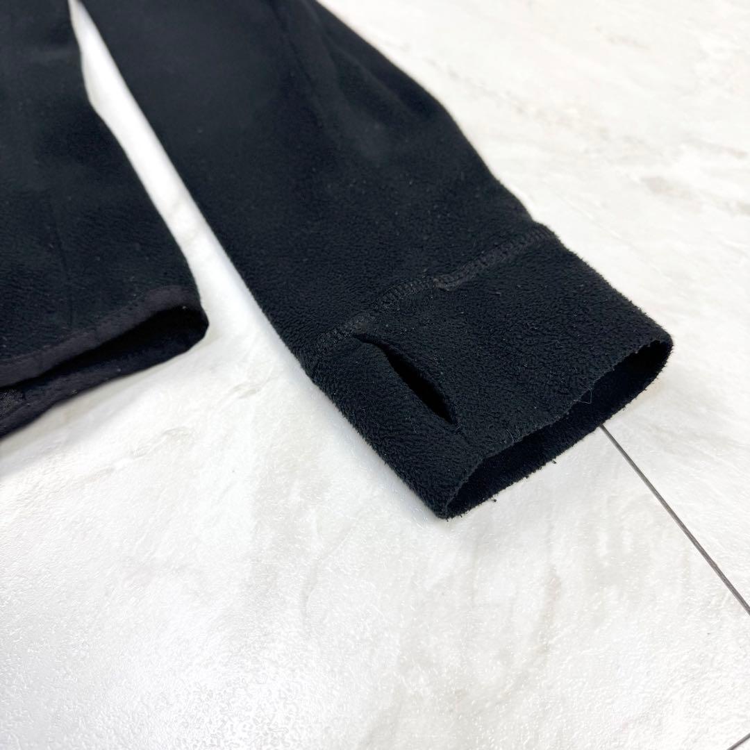 モンクレール ジップ フリース ニット ジャケット ワッペン ハイネック 黒 S