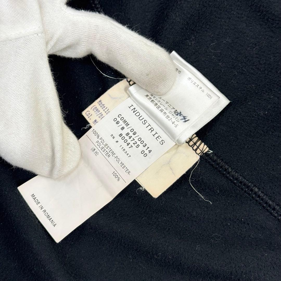 モンクレール ジップ フリース ニット ジャケット ワッペン ハイネック 黒 S