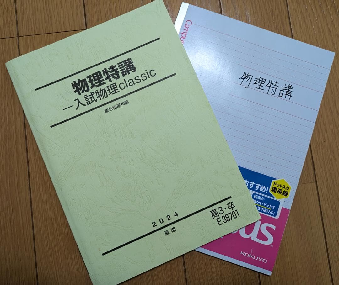 駿台 物理特講 入試物理classic 2024 夏期　森下先生板書ノート付