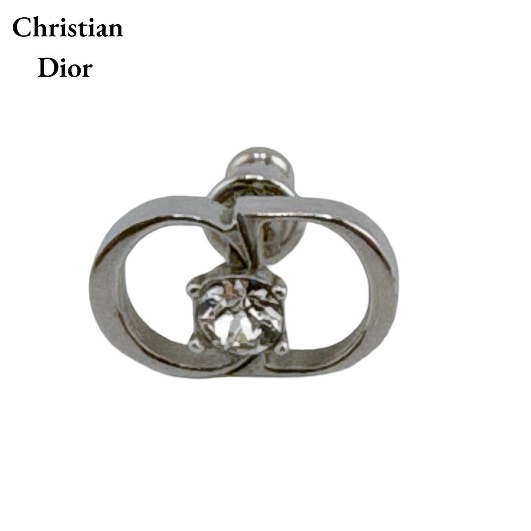 ディオールオム CDアイコン ロゴ 片耳ピアス Ag925 シルバー クリスタル