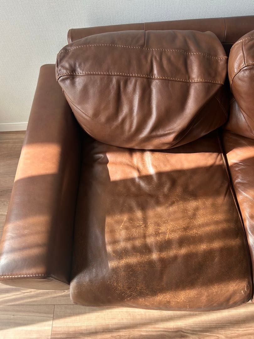 ウニコ　MOLN レザーソファー 3人掛け ダークブラウン