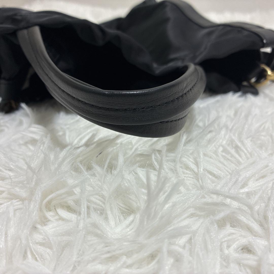 美品 ORSETTO オルセット ナイロンサイドジップトートバッグ 2way 黒