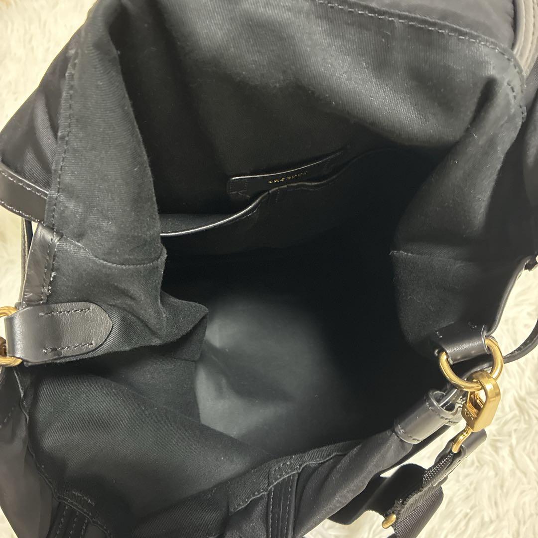 美品 ORSETTO オルセット ナイロンサイドジップトートバッグ 2way 黒