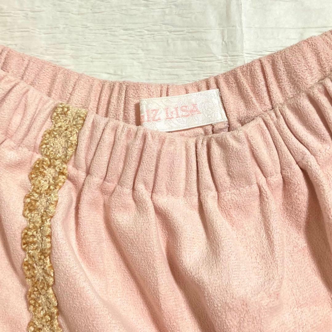 LIZLISAリズリサ　スカパン　キュロット　ピンク系　スエードポリエステル