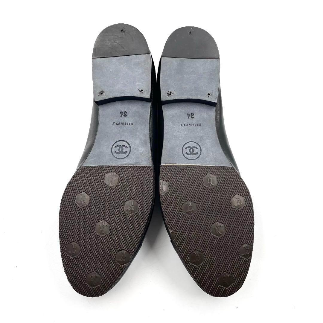 《未使用品》 CHANEL シャネル ココマーク バレエシューズ リボン 34