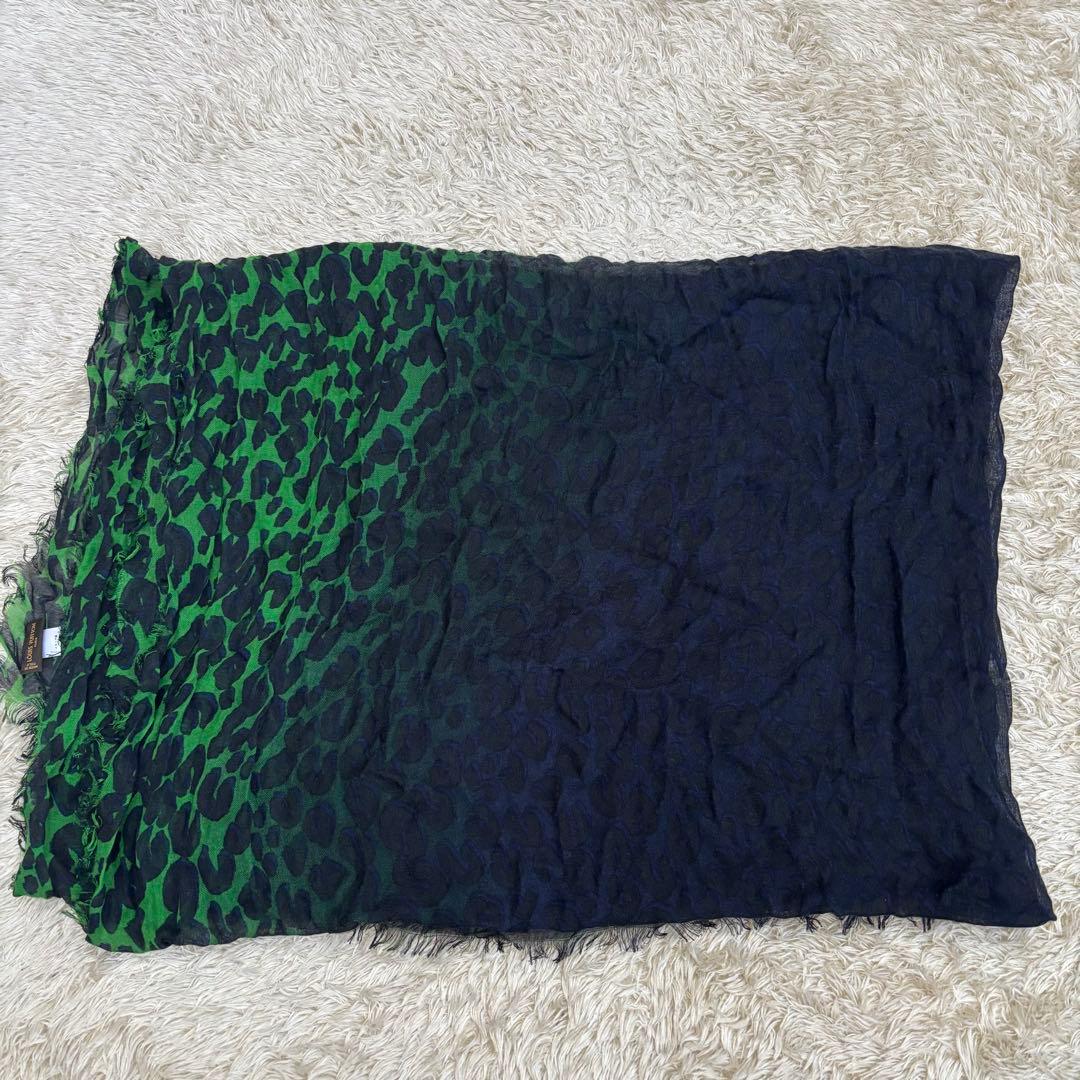 Louis Vuitton ヒョウ柄ストール　グラデーション　カシミア　シルク