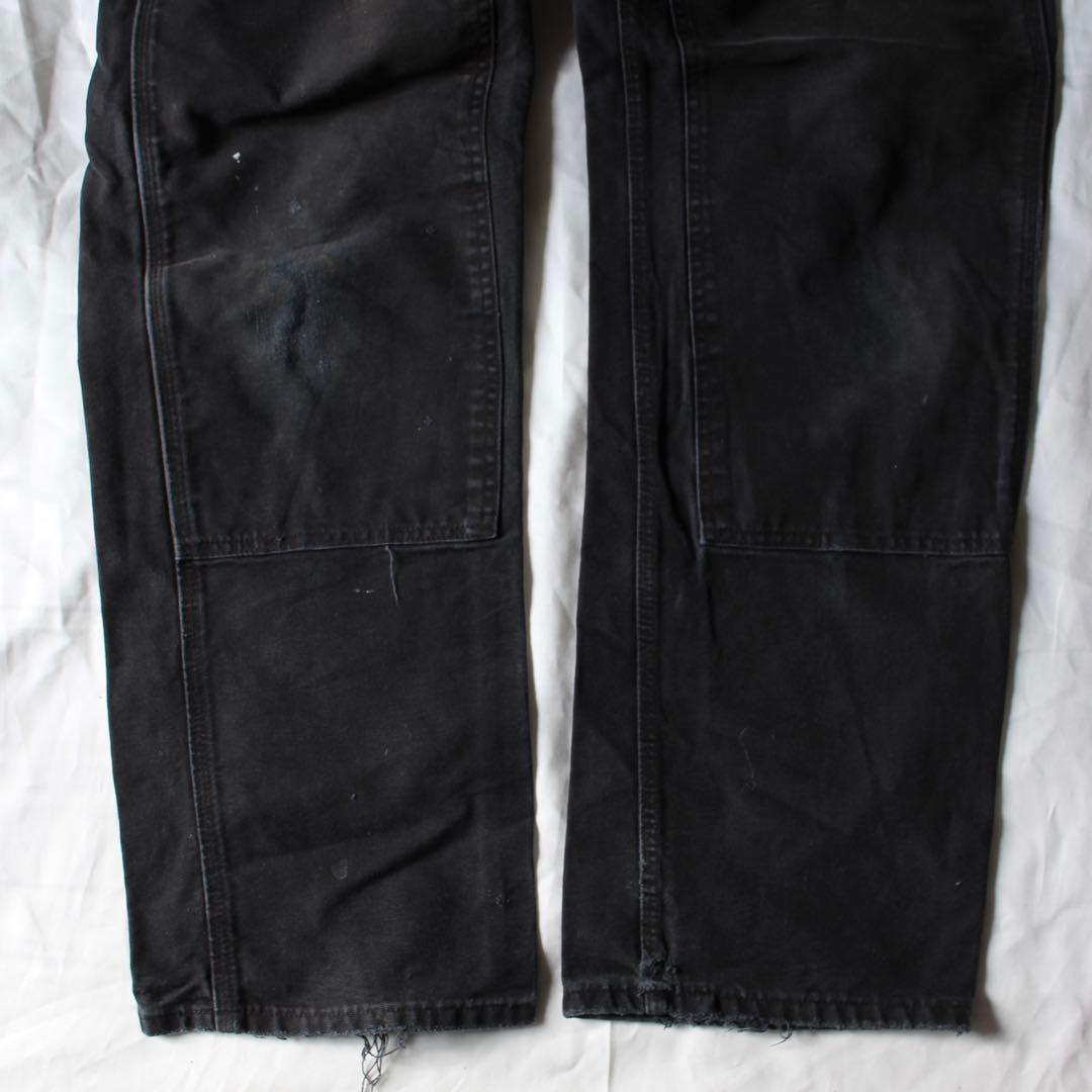 雰囲気◎ USA製 Carhartt ダブルニー ペインターパンツ BLK 黒