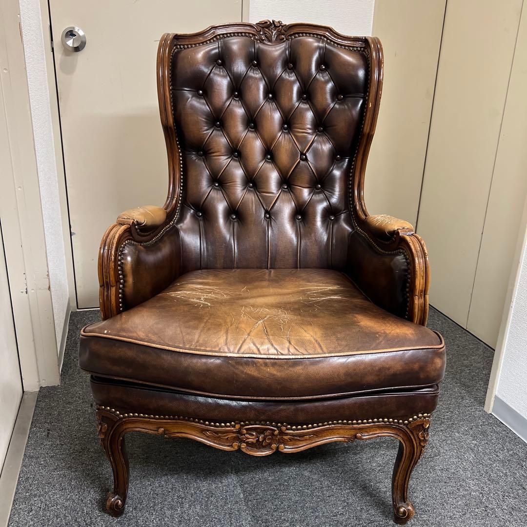 アンティーク調 チェスターフィールド ヴィンテージ ヴィクトリアン 彫刻 猫脚