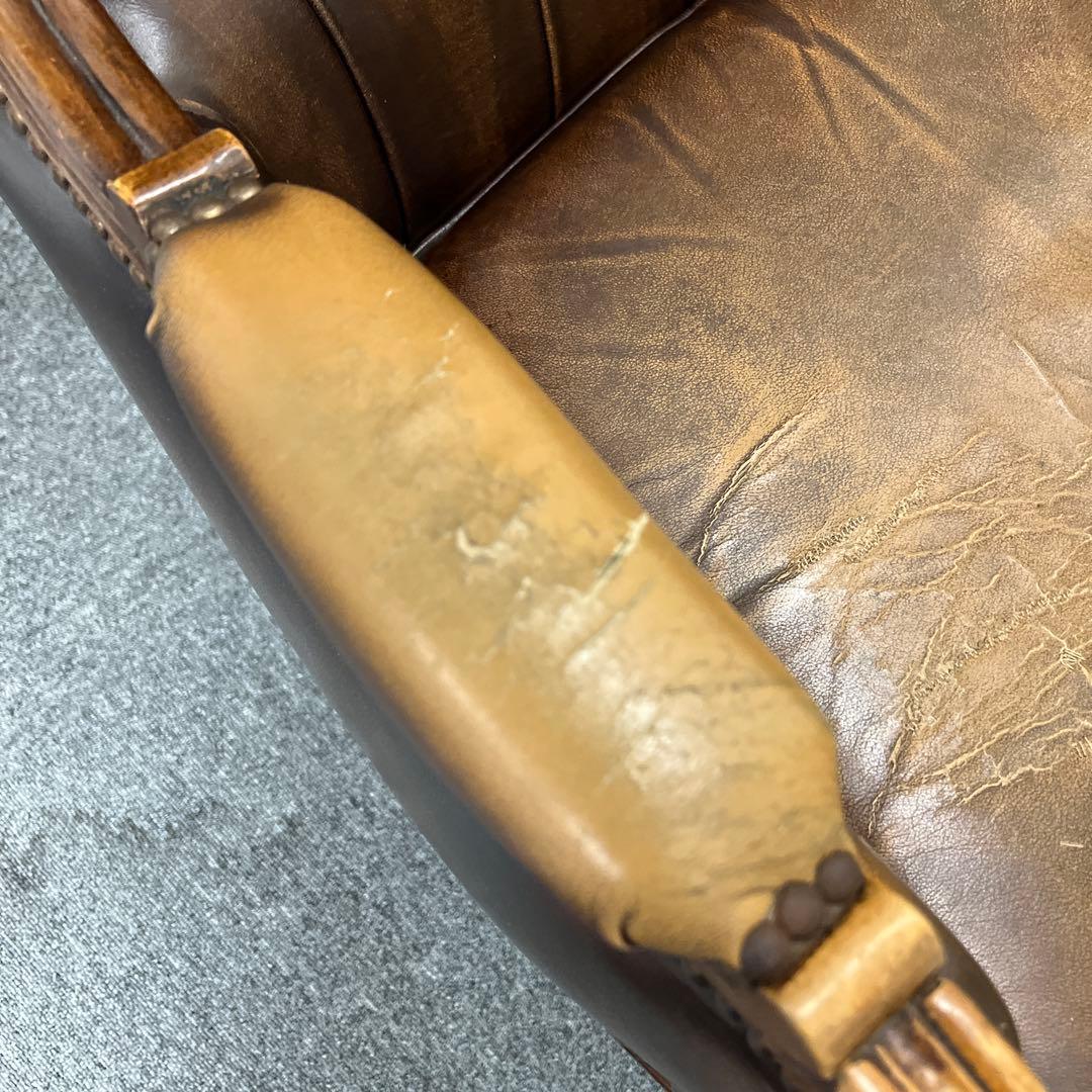 アンティーク調 チェスターフィールド ヴィンテージ ヴィクトリアン 彫刻 猫脚