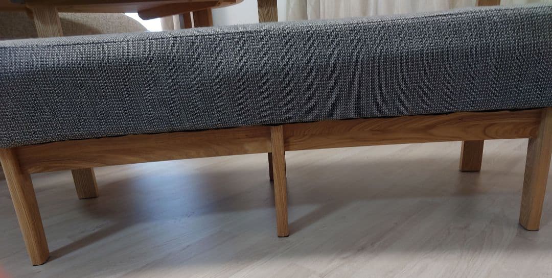 ②【背付きベンチ】北欧モダン ダイニングテーブル、ベンチ3点セット 4人掛け