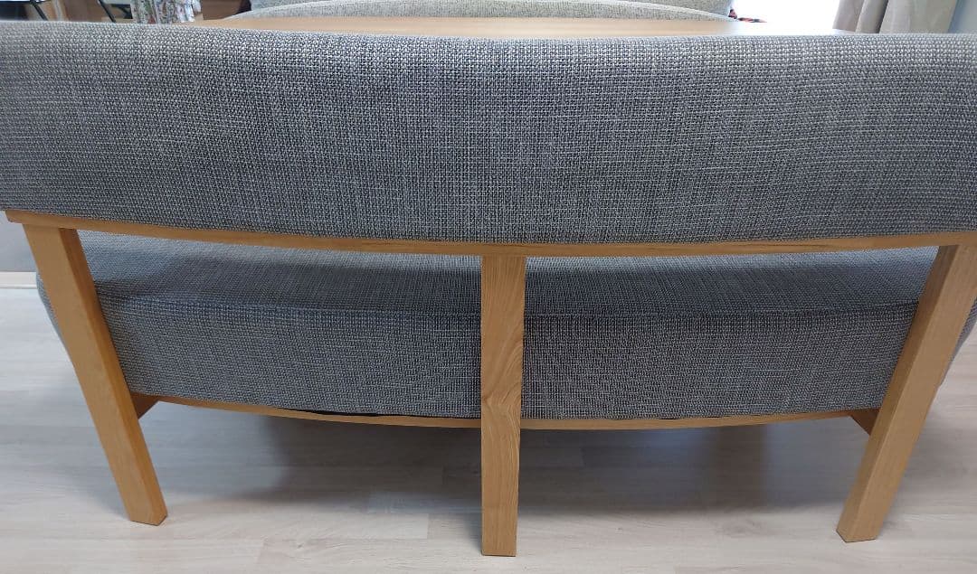 ②【背付きベンチ】北欧モダン ダイニングテーブル、ベンチ3点セット 4人掛け