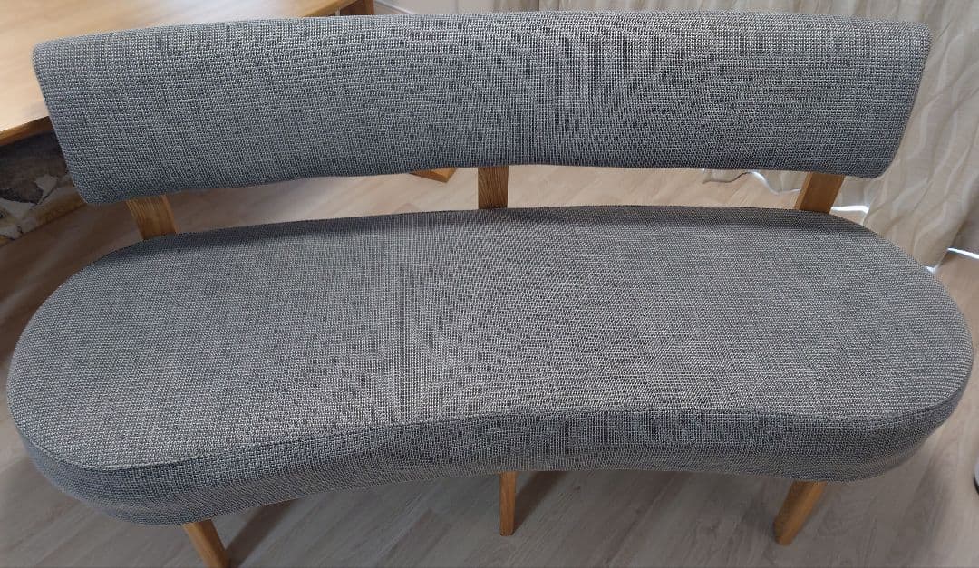 ②【背付きベンチ】北欧モダン ダイニングテーブル、ベンチ3点セット 4人掛け