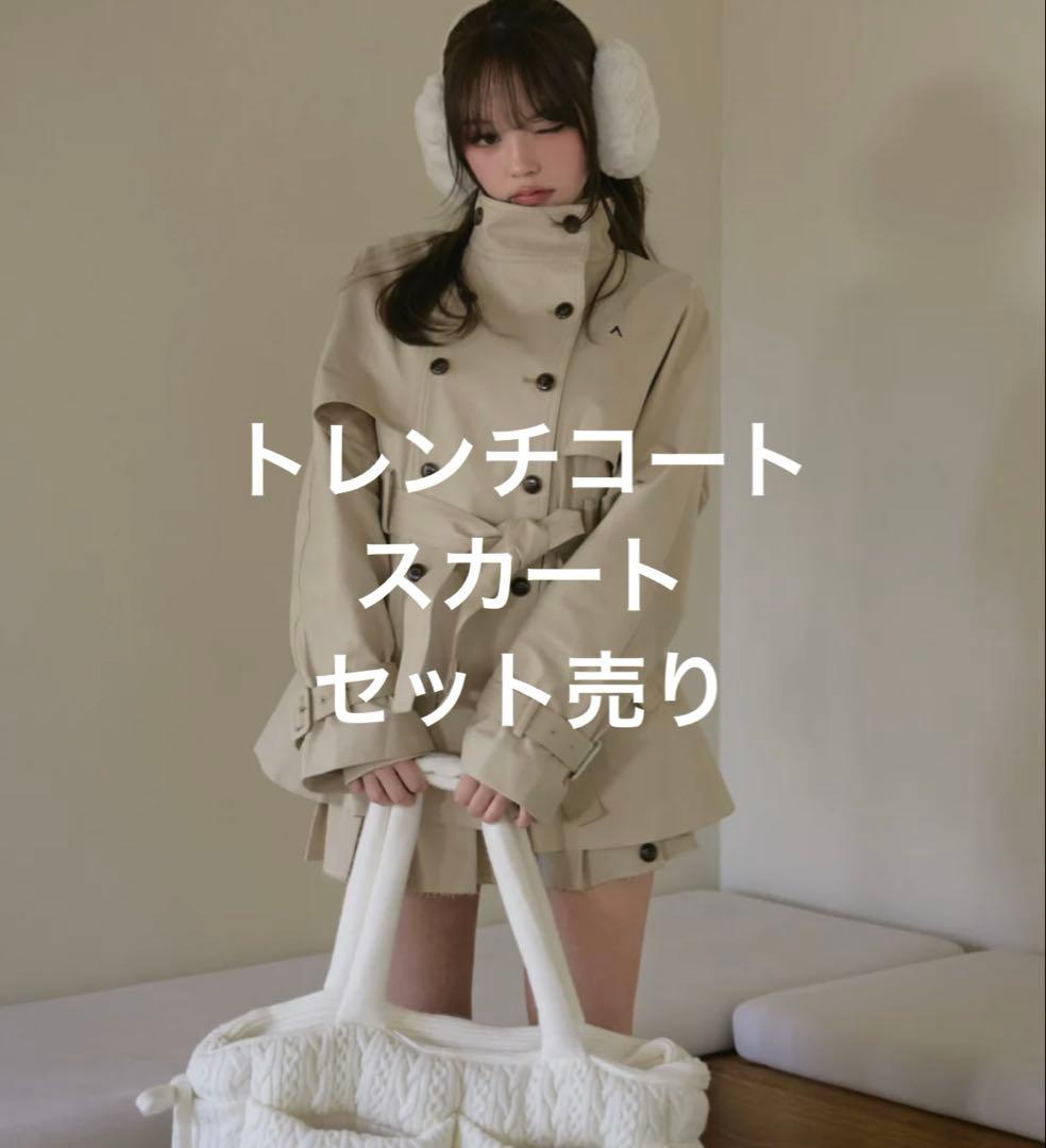 ジャケット・アウター andmary Blair trench jacket pleats skirt