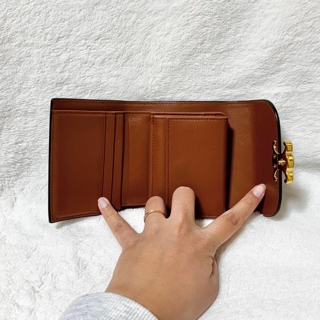 セリーヌ CELINE スモールフラップウォレット　カーフスキン　ブラック