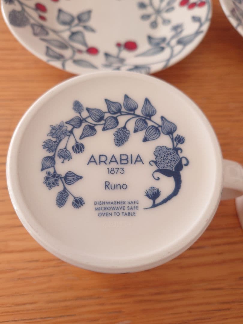 アラビア　ルノー　フロストベリー　カップ&プレート　ペア