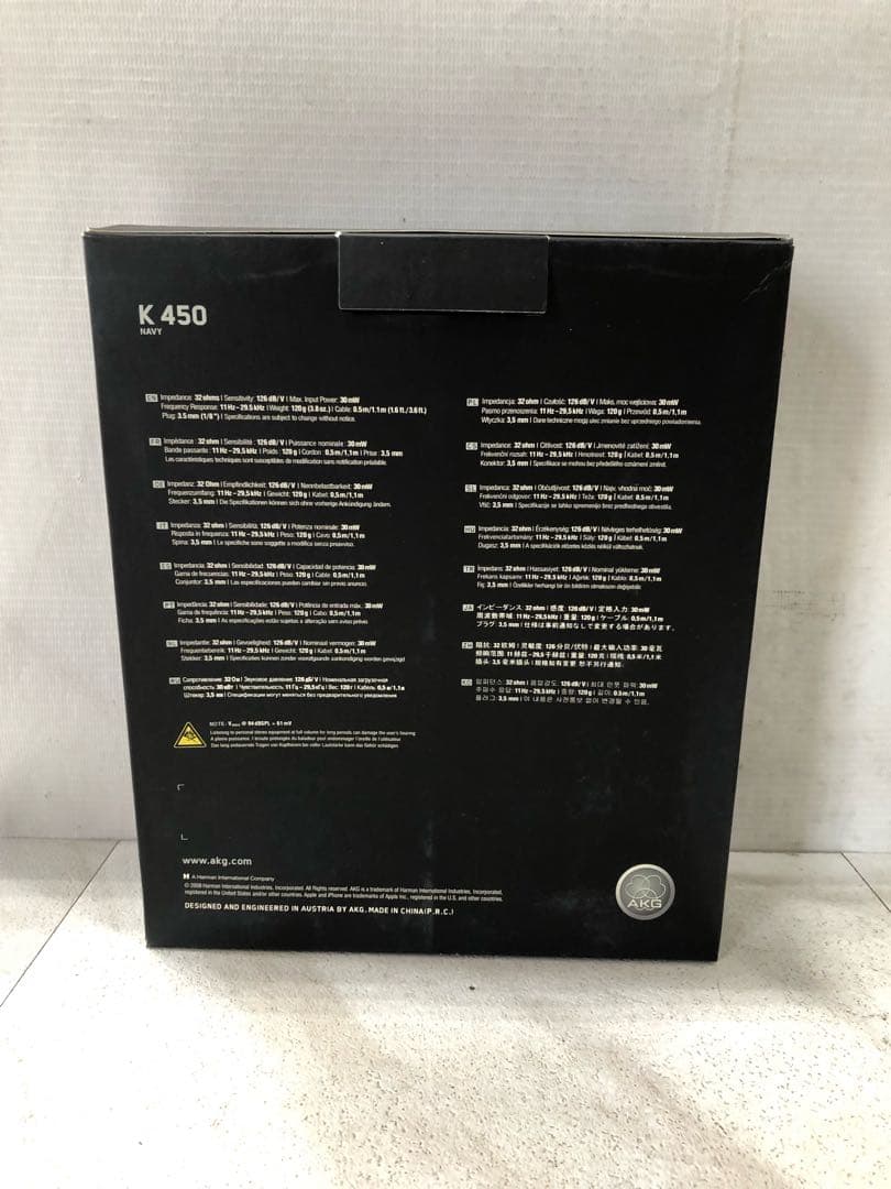 HF177【新品未開封】AKG K450 NAVY 折りたたみ式ヘッドホン