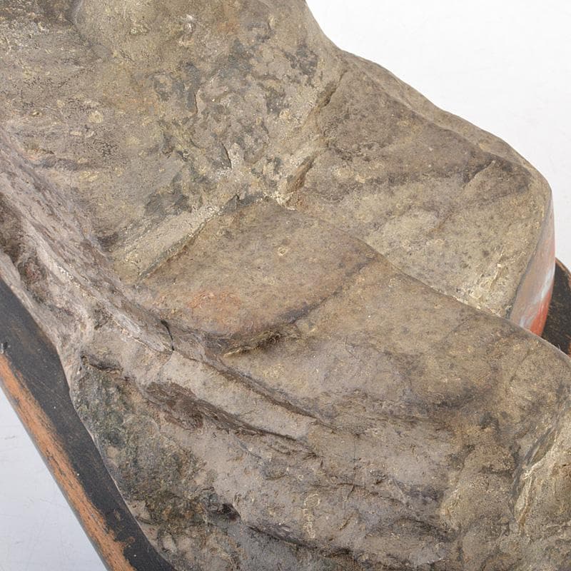 鑑賞石　天然石　赤石　置物　唐木台付　V　5493