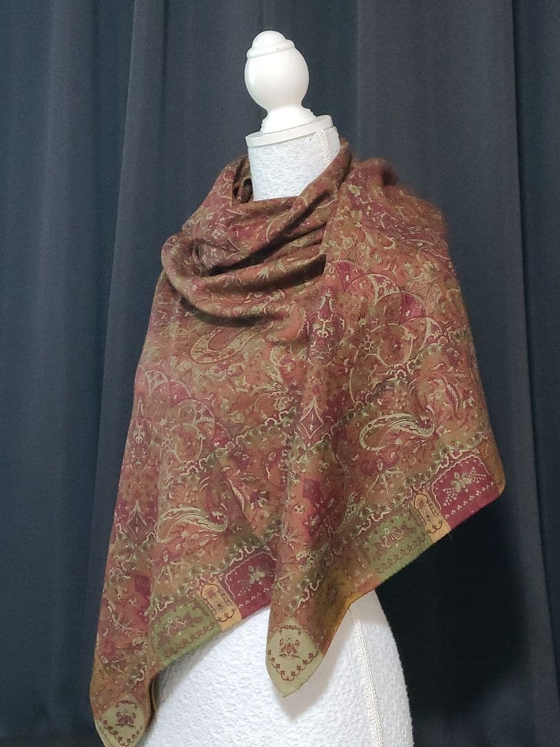 値下げ♪ETRO ペイズリー柄 シルク ウール ストール ショール 大判