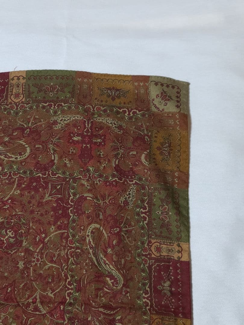 値下げ♪ETRO ペイズリー柄 シルク ウール ストール ショール 大判