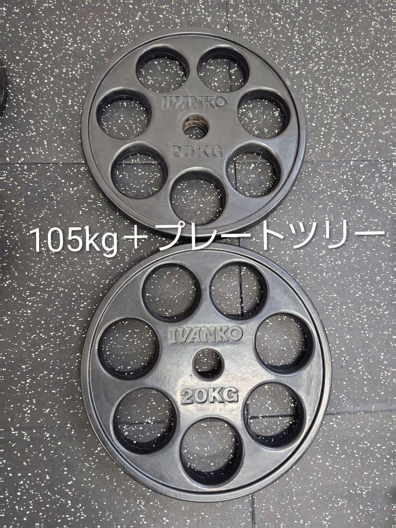 IVANKO オリンピックプレート 105kg＋アイロテック プレートツリー