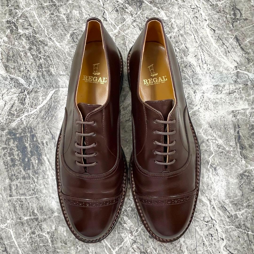 【美品】 リーガル ドレスシューズ 26cm 革靴 内羽根 ストレートチップ
