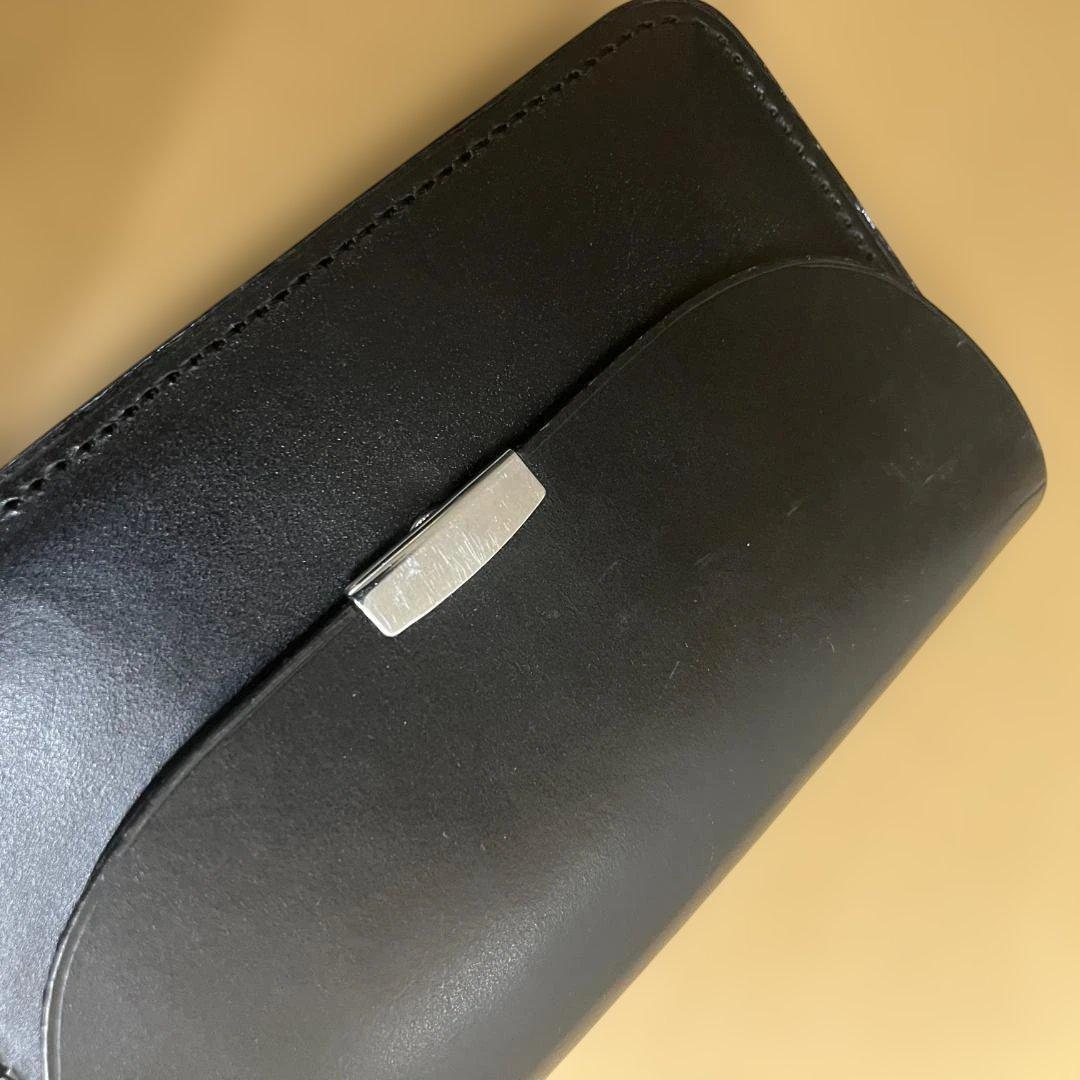 DIGAWEL 黒 レザー 二つ折り財布 ファスナー付き