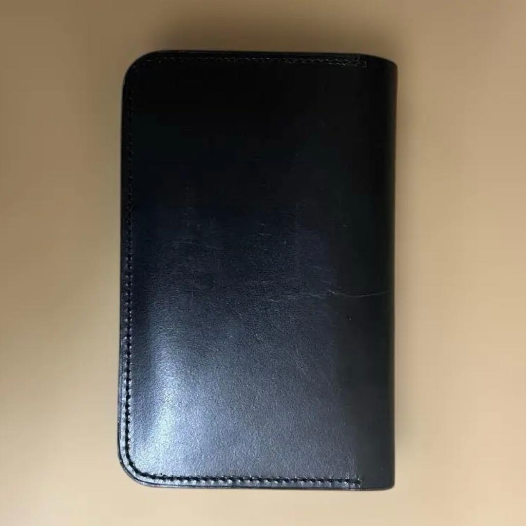 DIGAWEL 黒 レザー 二つ折り財布 ファスナー付き