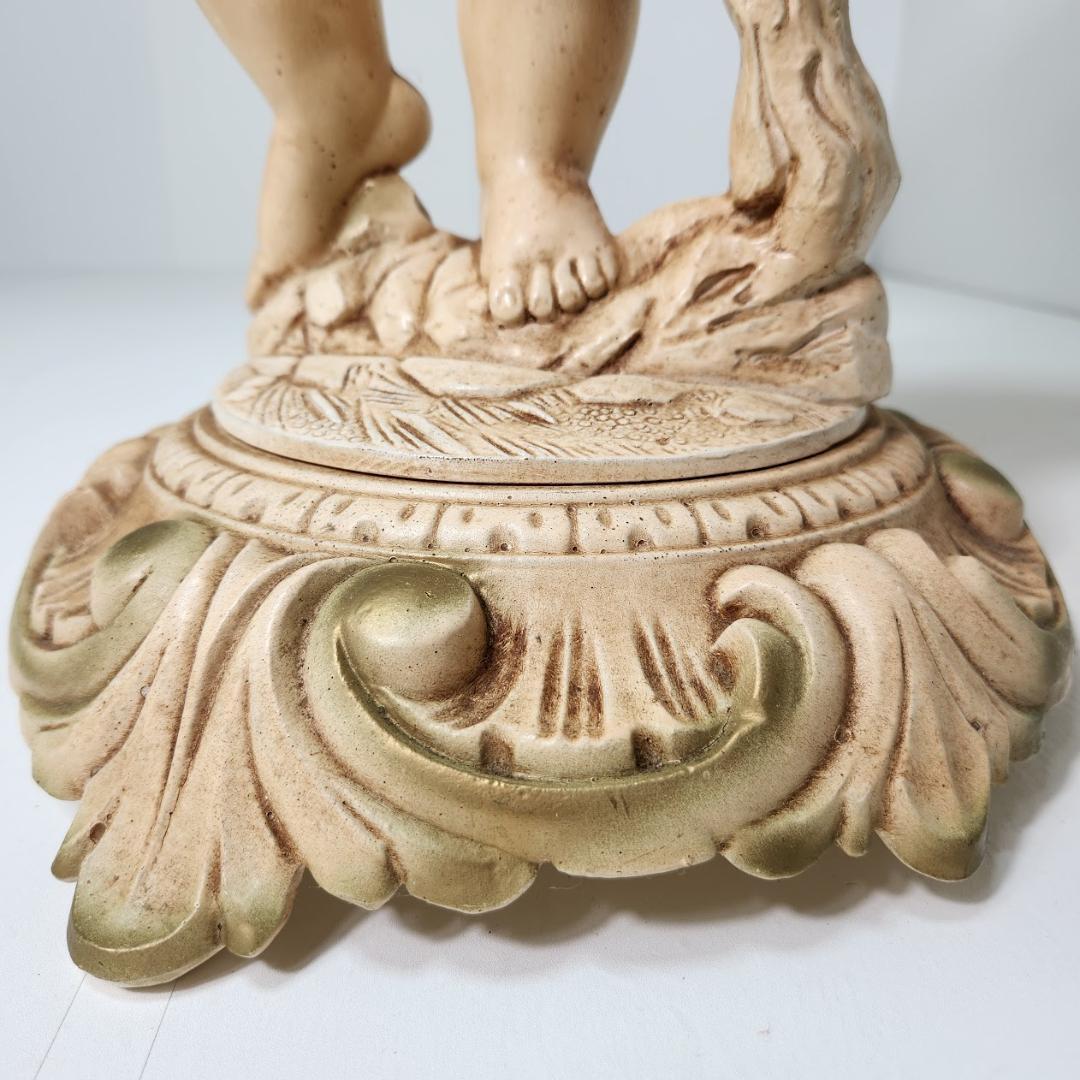 天使のテーブル　西洋アンティーク調　サイドテーブル　花台飾り台　天使の飾り台