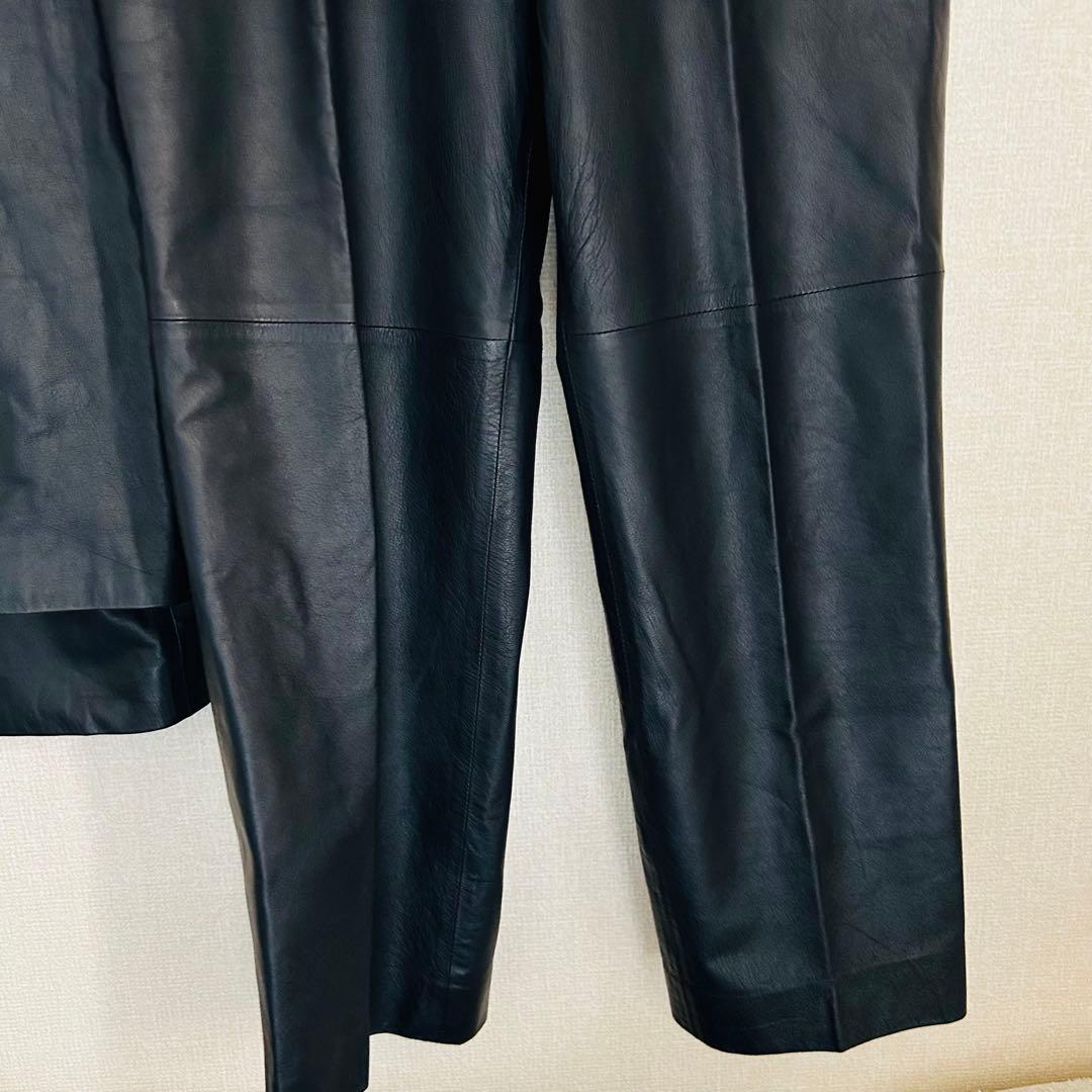 【高級品】ラムスキン レザージャケット 3ピース セットアップ スーツ ダブル