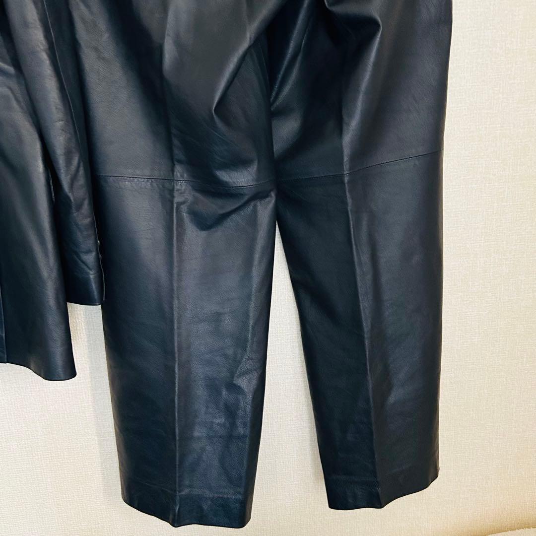 【高級品】ラムスキン レザージャケット 3ピース セットアップ スーツ ダブル