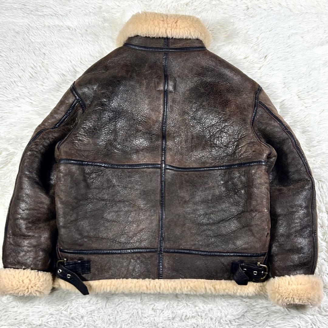 ヴィンテージ B-3 フライトジャケット ムートン 羊革 オイルアップ ブラウン