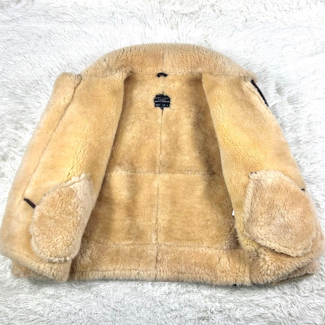 ヴィンテージ B-3 フライトジャケット ムートン 羊革 オイルアップ ブラウン