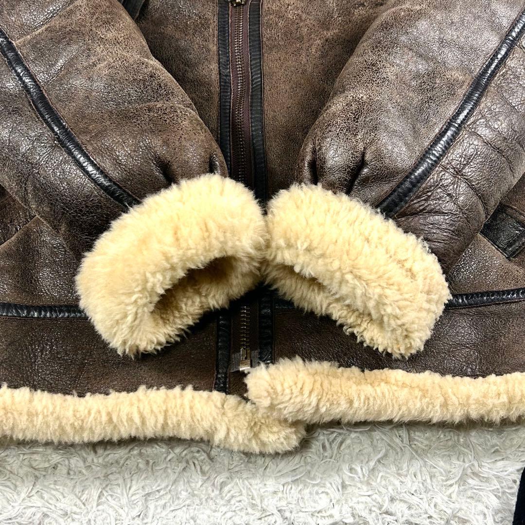 ヴィンテージ B-3 フライトジャケット ムートン 羊革 オイルアップ ブラウン