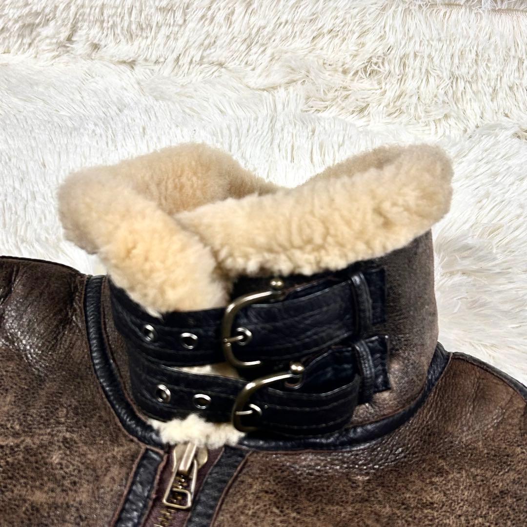 ヴィンテージ B-3 フライトジャケット ムートン 羊革 オイルアップ ブラウン