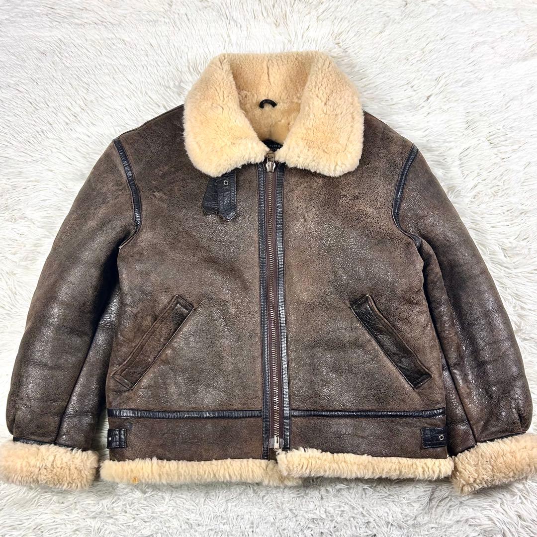 ヴィンテージ B-3 フライトジャケット ムートン 羊革 オイルアップ ブラウン