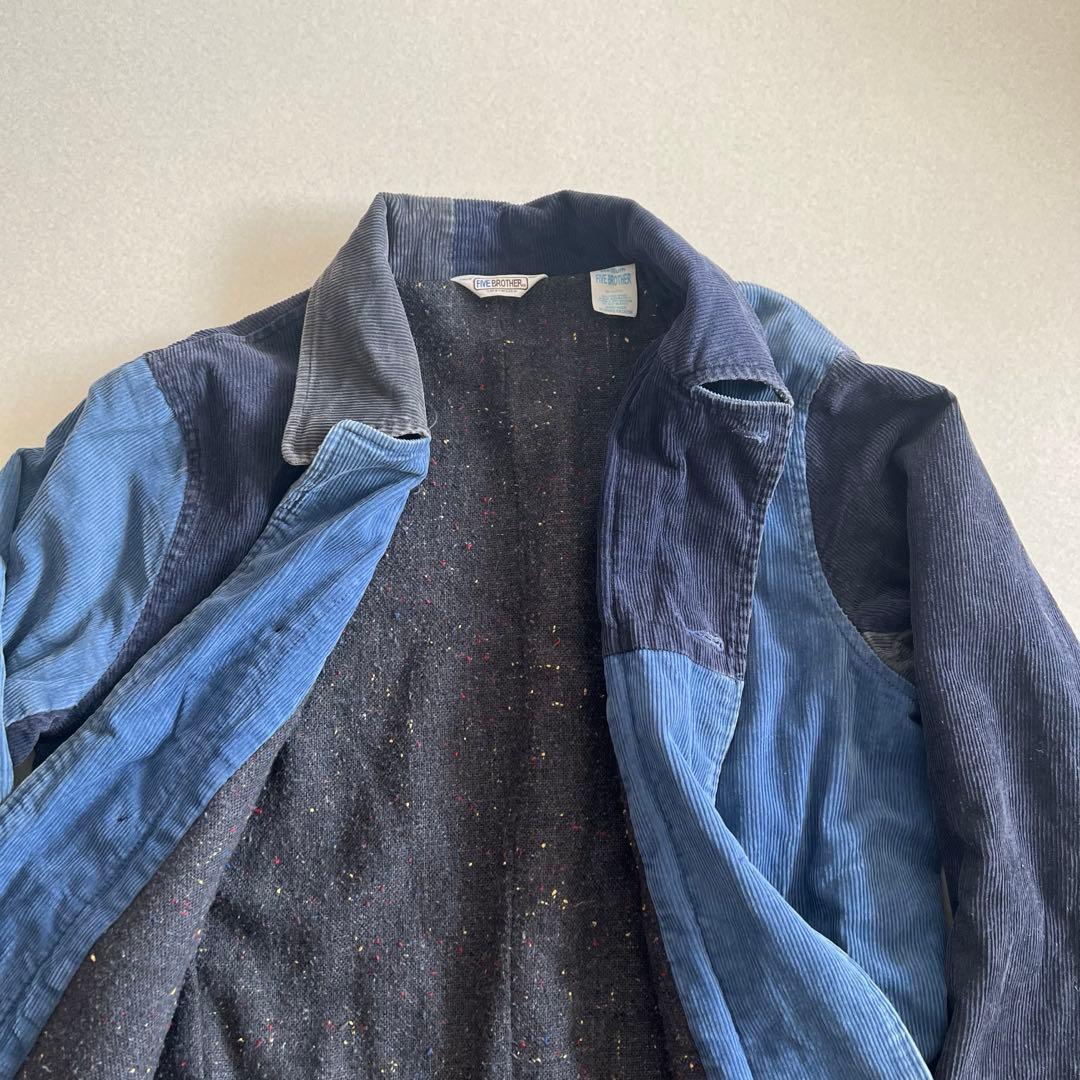 Five Brother インディゴ コーデュロイ パッチワークショップコート