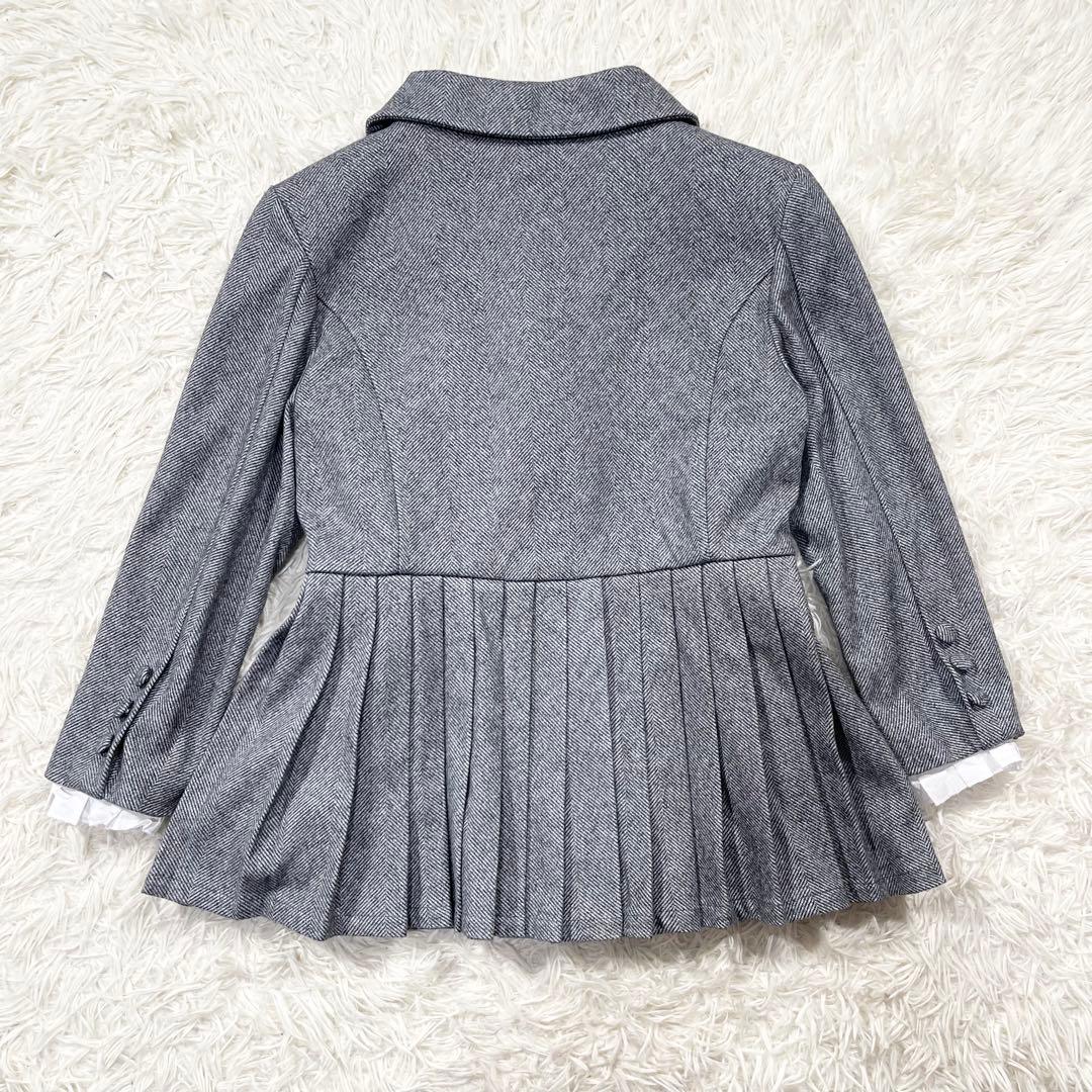 730 épine グレー プリーツ フリル ジャケット