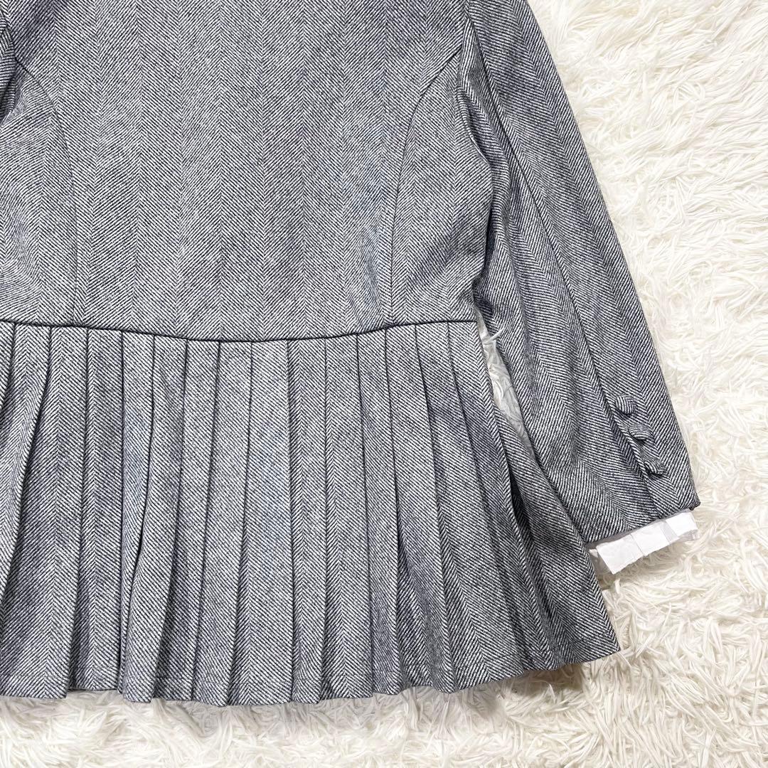 730 épine グレー プリーツ フリル ジャケット