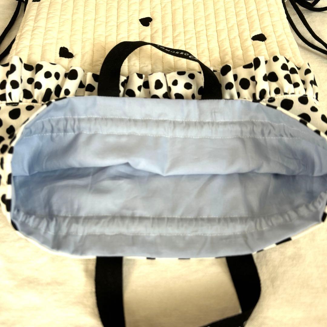 入園入学3点セット　【黒ハートヌビ×ダルメシアン】　女の子　レッスンバッグ