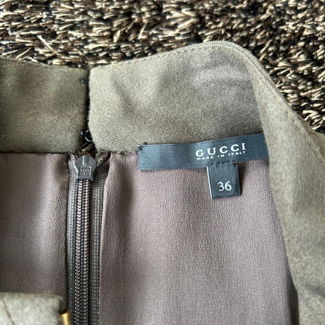 GUCCI グッチ　ベルト付ミリタリーワンピース　36サイズ